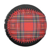 タータンチェック平型赤王室の布 野球ボール (正面左)