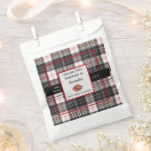 タータンチェック手作りひげそり製品ラベル フェイバーバッグ (クリップ留めされた状態)