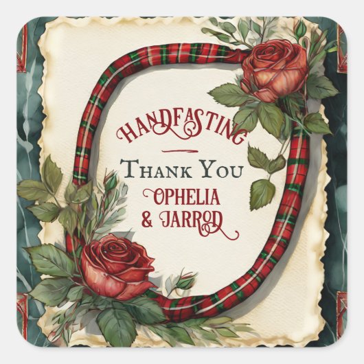 タータンチェック接待封筒シール スクエアシール (正面)