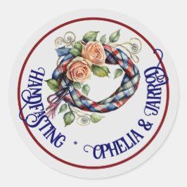 タータンチェック接待封筒シール ラウンドシール