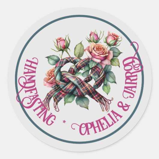 タータンチェック接待封筒シール ラウンドシール (正面)