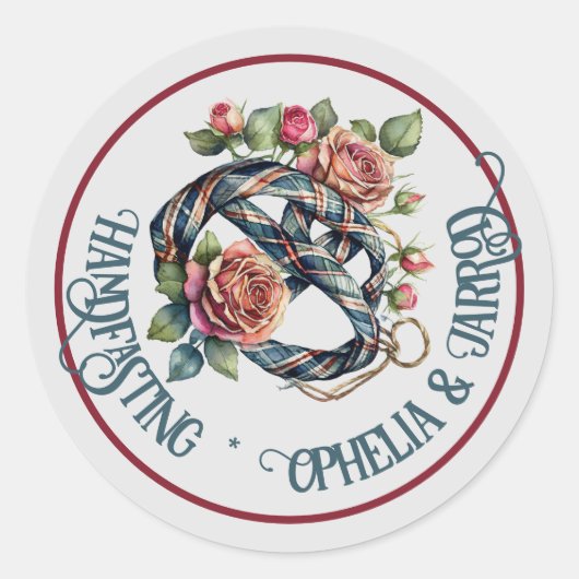 タータンチェック接待封筒シール ラウンドシール (正面)