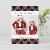 タータンチェック格子戸ハッピーホリデーズカード シーズンカード (スタンド正面)