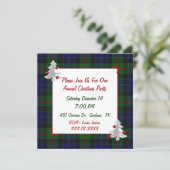 タータンチェック格子縞のクリスマスのパーティの招待状 招待状 (スタンド正面)