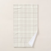 タータンチェック格子縞のクリーム及びベージュ色第66 バスタオルセット (ハンドタオル)