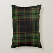 タータンチェック格子縞の粋で黒いブラウン緑パターン アクセントクッション (正面(垂直))