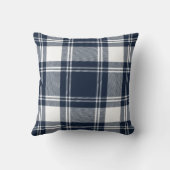タータンチェック格子縞の粋なスコットランドの青い白 クッション (裏面)