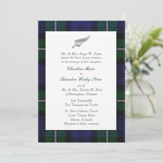 タータンチェック格子縞の結婚式招待状 招待状 (スタンド正面)