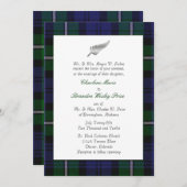 タータンチェック格子縞の結婚式招待状 招待状 (正面/裏面)