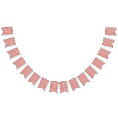 タータンチェック格子縞の赤、オレンジ及び白第64 バンティングフラッグ (全)