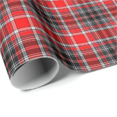 タータンチェック格子縞の赤、黒い及び白第62 ラッピングペーパー (ロールコーナー)