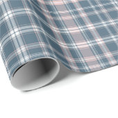 タータンチェック格子縞の青、ピンク及び白第45 ラッピングペーパー (ロールコーナー)