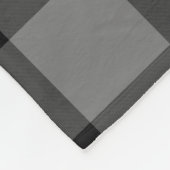 タータンチェック格子縞の黒、灰色及び白第48 フリースブランケット (角)