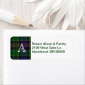 タータンチェック格子縞アクセントカスタム住所 シール (インサイチュ)