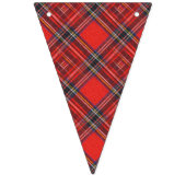 タータンチェック格子縞パターン-伝統的で赤い生地 バンティングフラッグ (第3の旗)