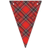 タータンチェック格子縞パターン-伝統的で赤い生地 バンティングフラッグ (第1の旗)