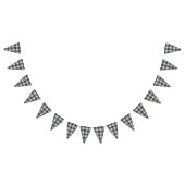 タータンチェック格子縞パターン-伝統的で青いベージュ色 バンティングフラッグ (全)