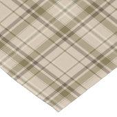 タータンチェック格子縞ブラウン、ベージュ及び緑第59 ショートテーブルランナー (コーナー)