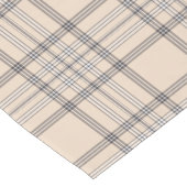タータンチェック格子縞ベージュ色、ブラウン及び白第47 ショートテーブルランナー (コーナー)