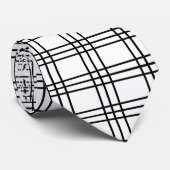 タータンチェック白黒プレイド ネクタイ (ロール)