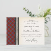 タータンチェック結婚式招待状 招待状 (スタンド正面)