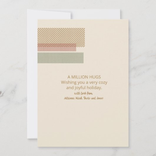 タータンチェック縁どクリスマス4写真テンプレートID1141A シーズンカード (裏面)