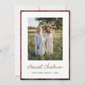 タータンチェック縁どスノーメリーフラス シーズンカード (正面)