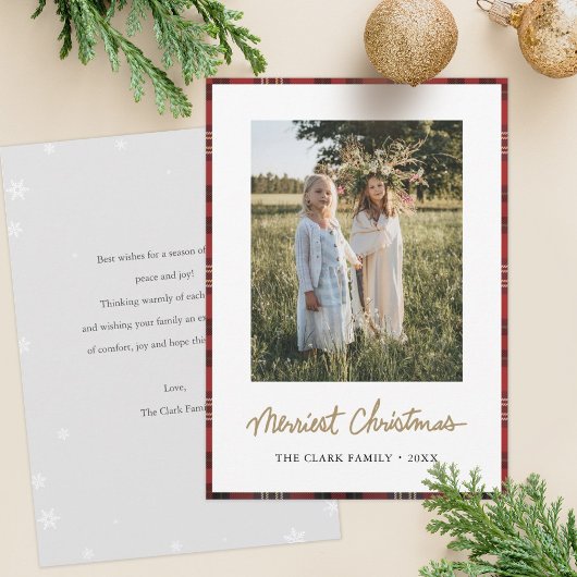 タータンチェック縁どスノーメリーフラス シーズンカード