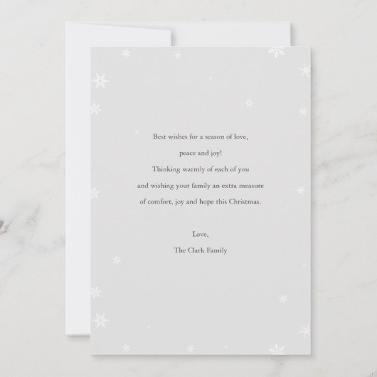 タータンチェック縁どスノー・フレーク・クリスマスカード ノートカード (裏面)