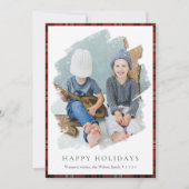 タータンチェック縁どホリデーフォトカード シーズンカード (正面)