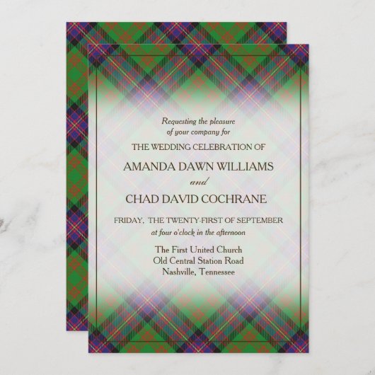 タータンチェック美しいクランコクラネスコティッシュプレイド (正面/裏面)