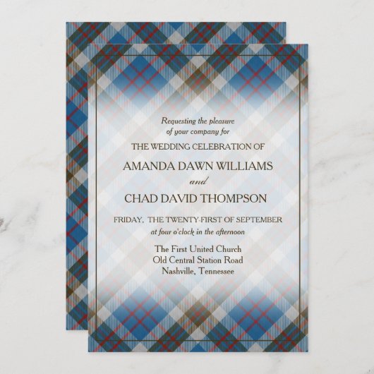 タータンチェック美しいクラントンプソンブルーグレープレイド (正面/裏面)