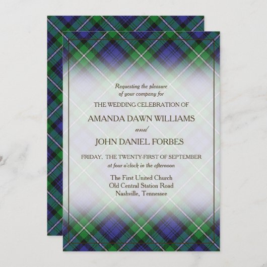 タータンチェック美しいクランフォルベスコティッシュプレイド (正面/裏面)