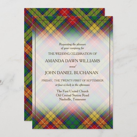 タータンチェック美しいクランブキャナンスコティッシュプレイド (正面/裏面)