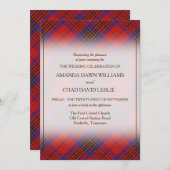 タータンチェック美しいクランレスリーレッドスコティッシュプレイド (正面/裏面)