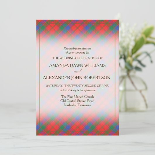 タータンチェック美しいクランロバートソンスコティッシュプレイド (スタンド正面)