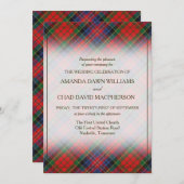 タータンチェック美しいクランMacPhersonレッドスコティッシュプレイド (正面/裏面)