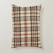 タータンチェック茶 アクセントクッション (正面(垂直))