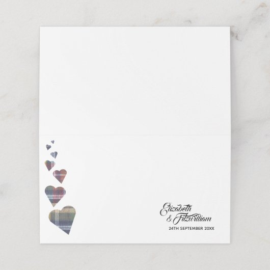 タータンチェック表座席表又は護送カード プレイスカード (外部開封)