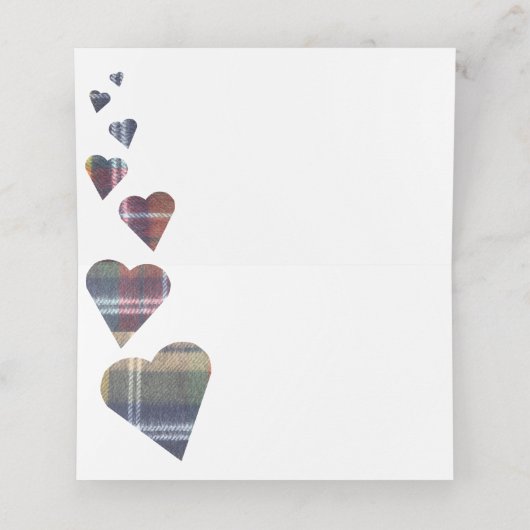 タータンチェック表座席表又は護送カード プレイスカード (内部開封)