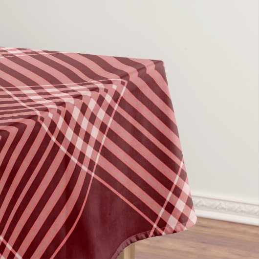 タータンチェック赤と白プレイド テーブルクロス (インサイチュ)