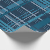 タータンチェック青のパターン ラッピングペーパー (角)