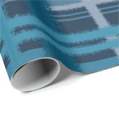 タータンチェック青のパターン ラッピングペーパー (ロールコーナー)