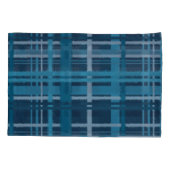 タータンチェック青のパターン 枕カバー (裏面-左)