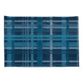 タータンチェック青のパターン 枕カバー (裏面-右)