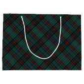 タータンチェック青、オレンジ、緑… ラージペーパーバッグ (裏面)