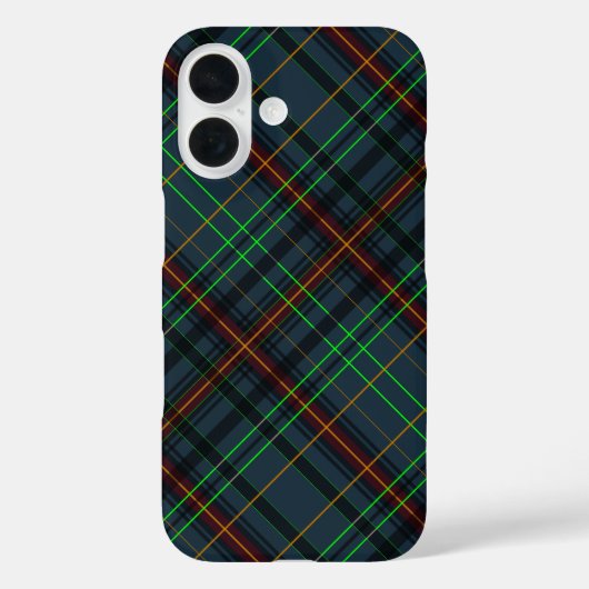 タータンチェック青、オレンジ、緑… Case-Mate iPhoneケース (裏面)