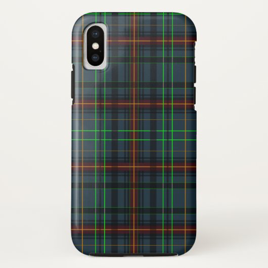タータンチェック青、オレンジ、緑… Case-Mate iPhoneケース (裏面)