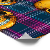 タータンチェック1b上の既存のLITEスカル ポスター (角)