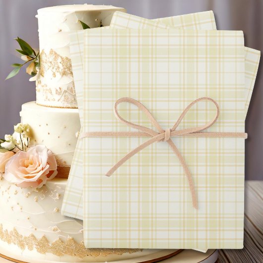 タータンチェック – いくつかのハウズオブパステルイエロー ラッピングペーパーシート